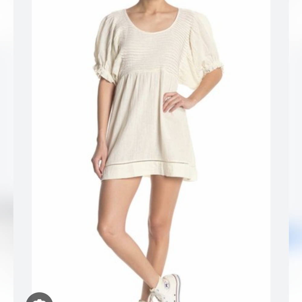 Cream Puff Sleeve Mini Dress Free People S.Petite.over Size To Be Petite